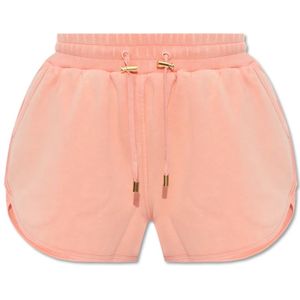 Balmain, Korte broeken, Dames, Roze, XS, Katoen, Katoenen shorts