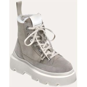 Inuikii, Schoenen, Dames, Grijs, 40 EU, Wol, Shearling Sneakerlaarzen Licht Beige