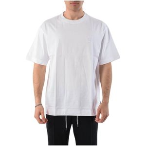 Hugo Boss, Geborduurd Logo Oversized Katoenen T-shirt Wit, Heren, Maat:M