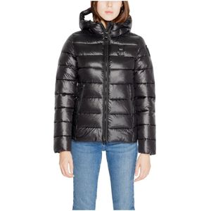 Blauer, Jassen, Dames, Zwart, M, Zwarte Winterjas met Capuchon en Zakken