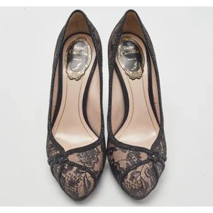 René Caovilla Pre-owned, Pre-owned, Dames, Zwart, 37 EU, Pre-owned Lace heels