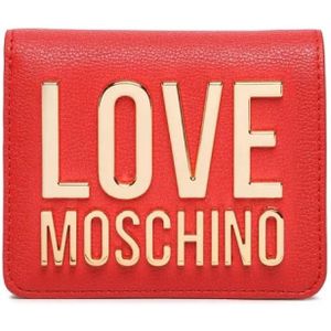 Love Moschino, Accessoires, Dames, Rood, ONE Size, Leer, Dames Portemonnee van imitatieleer met metalen logo