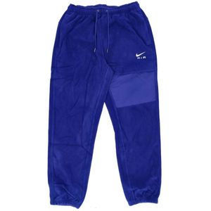 Nike, Broeken, Heren, Blauw, S, Polyester, Winter Fleece Trainingsbroek Blauw/Wit