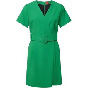 Hugo Boss, Kleedjes, Dames, Groen, L, Elegante Jurk voor Vrouwen