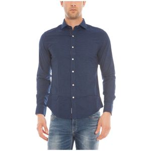 Armani Jeans, Blouses Shirts Blauw, Heren, Maat:M