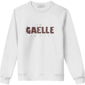 Gaëlle Paris, Sweatshirts & Hoodies, Dames, Wit, S, Katoen, Witte Katoenen Sweatshirt Set Vrouw