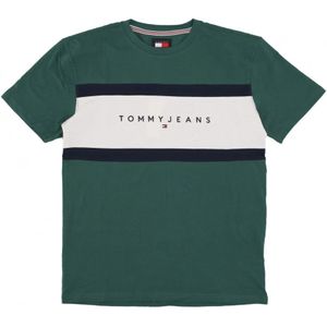 Tommy Hilfiger, Tops, Heren, Groen, XL, Groene Cut & Sew Tee