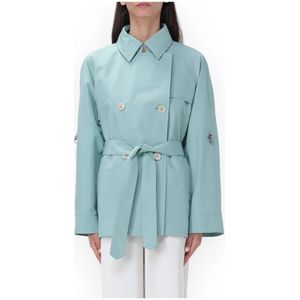 Fay, Korte Stad Trenchcoat Blauw, Dames, Maat:M