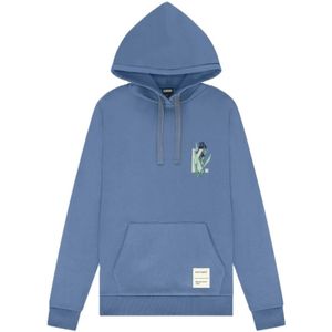 Kultivate, Sweatshirts & Hoodies, Heren, Blauw, L, Katoen, Blauwe Bloem Hoodie Sweat