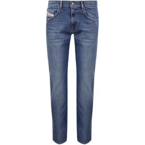 Diesel, Jeans, Heren, Blauw, W31, Katoen, Blauwe Slim Fit Jeans voor Heren