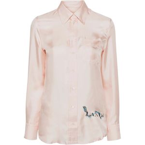 Lanvin, Blouses & Shirts, Dames, Roze, M, Vloeibare Overhemd