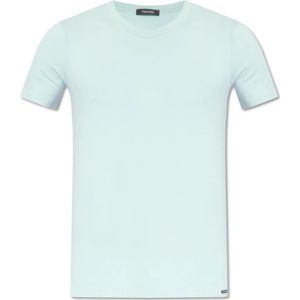 Tom Ford, Katoenen T-shirt Blauw, Heren, Maat:S