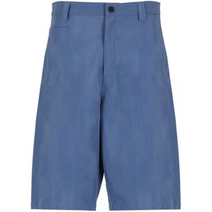 Maison Kitsun�é, Korte broeken, Heren, Blauw, L, Katoen, Blauwe Katoenen Bermuda Shorts Hoge Taille