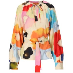 Stine Goya, Vianna Bloemenblouse - Multikleur Tie-Dye Stijl Veelkleurig, Dames, Maat:S