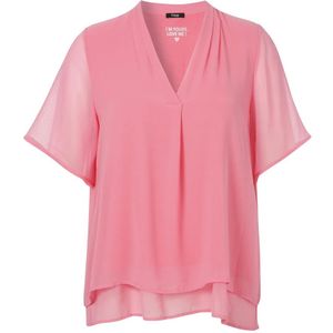 Frapp, Blouses & Shirts, Dames, Roze, 6Xl, V-hals Blouse Half Mouw