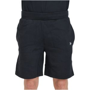 New Era, Korte broeken, Heren, Zwart, S, Katoen, Zwarte Essentials Elastische Taille Shorts