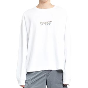 Givenchy, Witte Boxy Fit T-Shirt met Lange Mouwen Wit, Heren, Maat:2XL