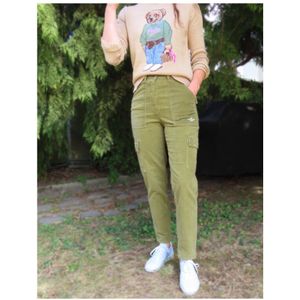 Aeronautica Militare, Broeken, Dames, Groen, M, Katoen, Velours Cargo Broek