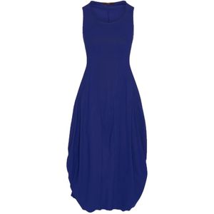 High, Kleedjes, Dames, Blauw, 3Xs, Klassieke mouwloze jurk met V-hals