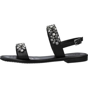 Geox, Schoenen, Dames, Zwart, 37 EU, Comfortabele platte sandalen voor vrouwen