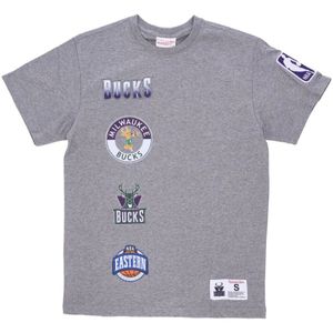 Mitchell & Ness, T-Shirts Grijs, Heren, Maat:L