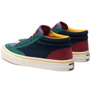 Tommy Hilfiger, Schoenen, Heren, Veelkleurig, 44 EU, Leer, Multicolor Unisex Sneakers Gedurfd Model