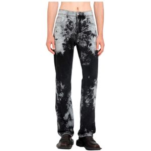 Louis Gabriel Nouchi, Jeans, Heren, Veelkleurig, L, Denim, Rook Tie Dye Denim Straight Leg Jeans