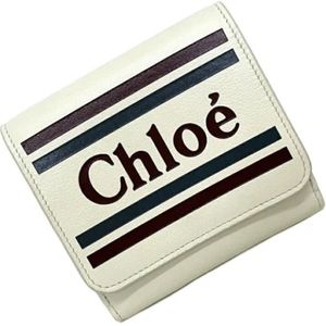 Chloé Pre-owned, Pre-owned, Dames, Wit, ONE Size, Tweedehands leren portemonnees