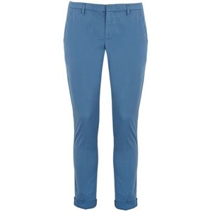 Dondup, Broeken, Heren, Blauw, W38, Katoen, Heldere Blauwe Katoenen Stretch Broek