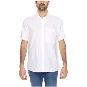 Antony Morato, Overhemden, Heren, Wit, S, Linnen, Witte Linnen Overhemd Korte Mouw Klassiek