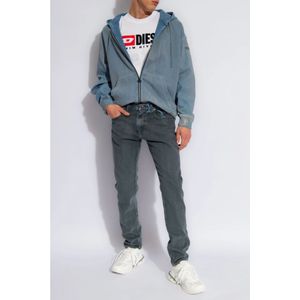 Diesel, Sweatshirts & Hoodies, Heren, Blauw, S, Katoen, ‘D-Gir-S’ reflective hoodie