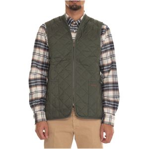 Barbour, Jassen, Heren, Groen, XS, Katoen, Gewatteerd Gilet met Ritssluiting