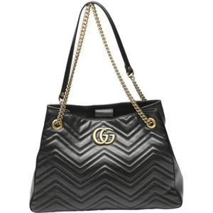 Gucci Vintage, Pre-owned Leather totes Zwart, Dames, Maat:ONE Size