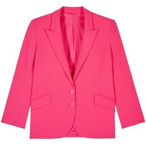 Ba&Sh, Jassen, Dames, Roze, L, Polyester, Oversized Roze Blazer