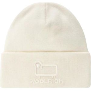 Woolrich, Accessoires, unisex, Beige, ONE Size, Katoen, Zachte Katoen Wol Beanie