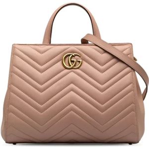 Gucci Vintage, Pre-owned, Dames, Roze, ONE Size, Leer, Pre-owned Leather gucci-bags