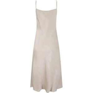 Vince, Kleedjes, Dames, Beige, XL, Beige Maxi Casual Slip Jurk