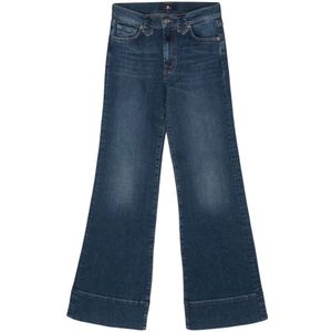 7 For All Mankind, Jeans, Dames, Blauw, W27, Katoen, Moderne Dojo Wayne Donkerblauwe Jeans