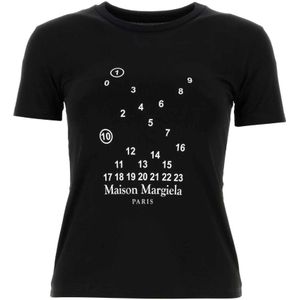 Maison Margiela, Tops, Dames, Zwart, S, Katoen, Zwarte katoenen T-shirt