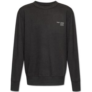 Rag & Bone, Sweatshirts & Hoodies, Heren, Zwart, M, Katoen, Sweatshirt met logo-opdruk