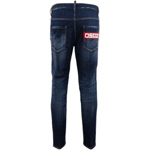 Dsquared2, Jeans, Heren, Blauw, S, Denim, Heren Clean Wash Skater Blauw