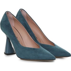 Alchimia, Schoenen, Dames, Blauw, 38 EU, Suède, Turquoise Suède Puntige Hak Decolleté