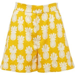 La DoubleJ, Goede Butt High-Waisted Shorts Geel, Dames, Maat:XL