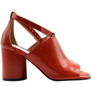 Maison Margiela, Leren Sandalen met Split-Teen en Blokhakken Oranje, Dames, Maat:39 EU