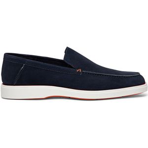 Santoni, Schoenen, Heren, Blauw, 39 1/2 EU, Suède, Suede Loafer