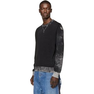 Diesel, Truien, Heren, Zwart, M, Katoen, Reverse-print cotton jumper