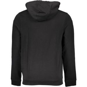 Guess, Sweatshirts & Hoodies, Heren, Zwart, S, Katoen, Slim Fit Hoodie met Centrale Zak