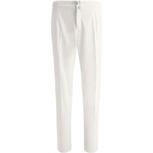 Kiton, Slim-Fit Casual Broek Wit, Heren, Maat:L