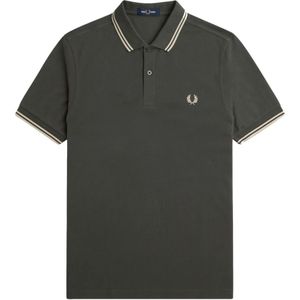 Fred Perry, Tops, Heren, Groen, XL, Katoen, Slim Fit Twin Tipped Polo