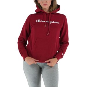 Champion, Klassieke Big Logo Hoodie Rood, Dames, Maat:XL